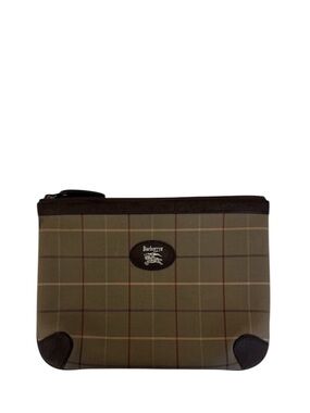 BURBERRY - BROWN TAN RED YELLOW NOVA CHECK CLUTCH BAG POUCH